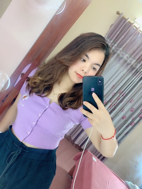 ÁO TĂM NÚT THÊU HOA CÚC MS85159