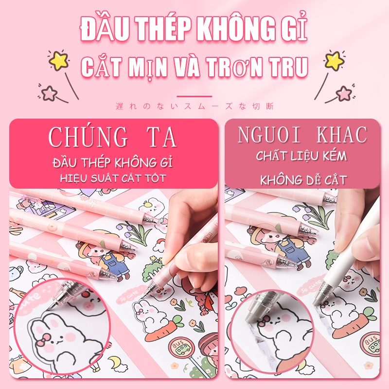Dao Rọc Giấy Dạng Bút Cắt Giấy Cute Mini Hình Thú Dễ Thương Hình Động Vật Hoạt Hình Dễ Thương Dùng Trang Trí Sổ Tay Độc Đáo dễ thương tiện lợi