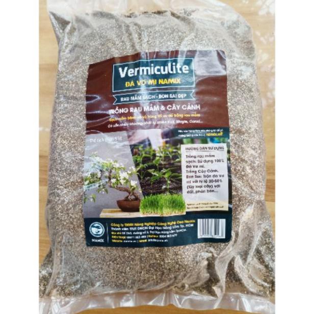 Đá Vermi đóng gói nguyên túi 5L- namix (trồng sen đá xương rồng, rau mầm, rải chuồng mèo)