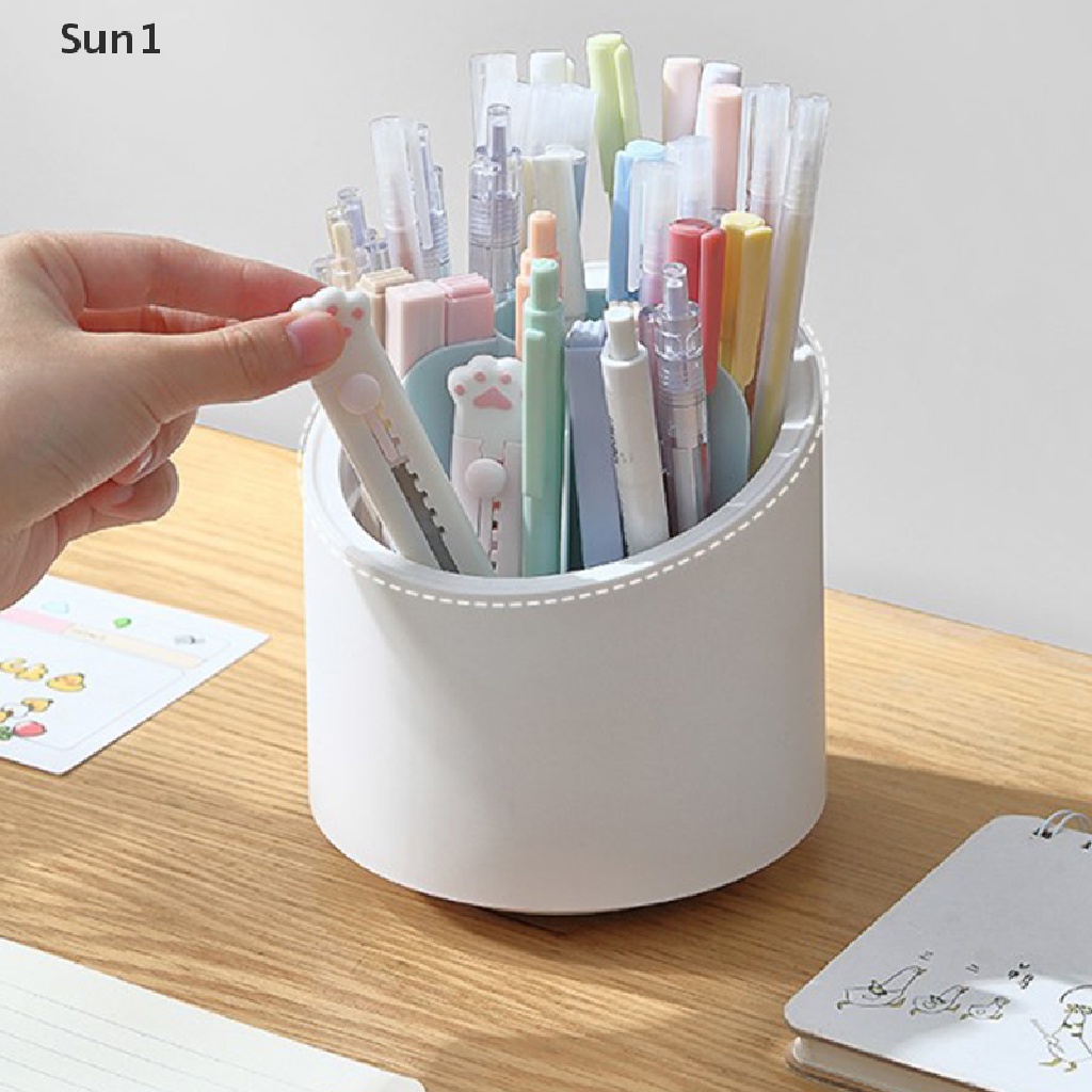 Sun1 &gt; 360 Độ° Hộp Đựng Bút / Cọ Trang Điểm Để Bàn Chống Bụi Tiện Dụng