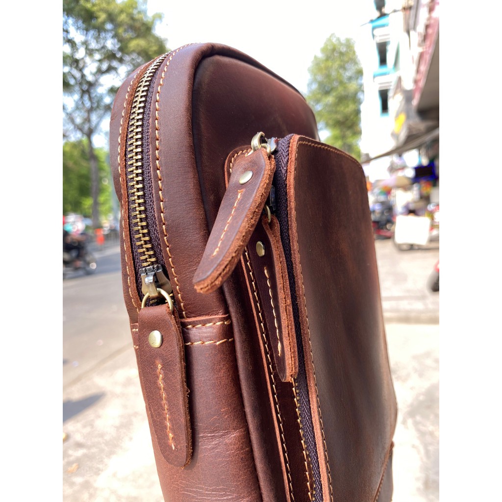 [DA BÒ THẬT 100%] TÚI NAM ĐEO NGỰC CHẤT LIỆU DA BÒ SÁP DB68 | BigBuy360 - bigbuy360.vn