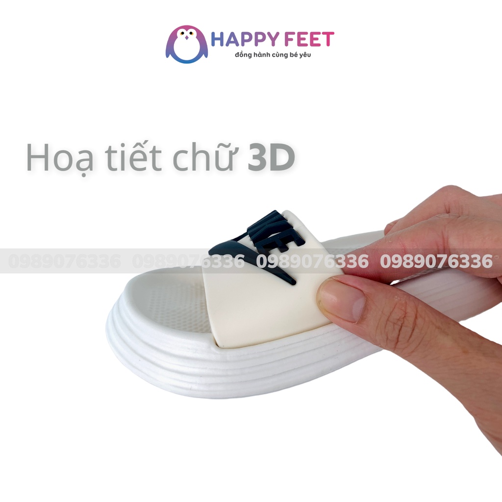 Dép lê móc ni-ke cho bé trai bé gái , dép thời trang siêu nhẹ chống trượt- Happy Feet No2128