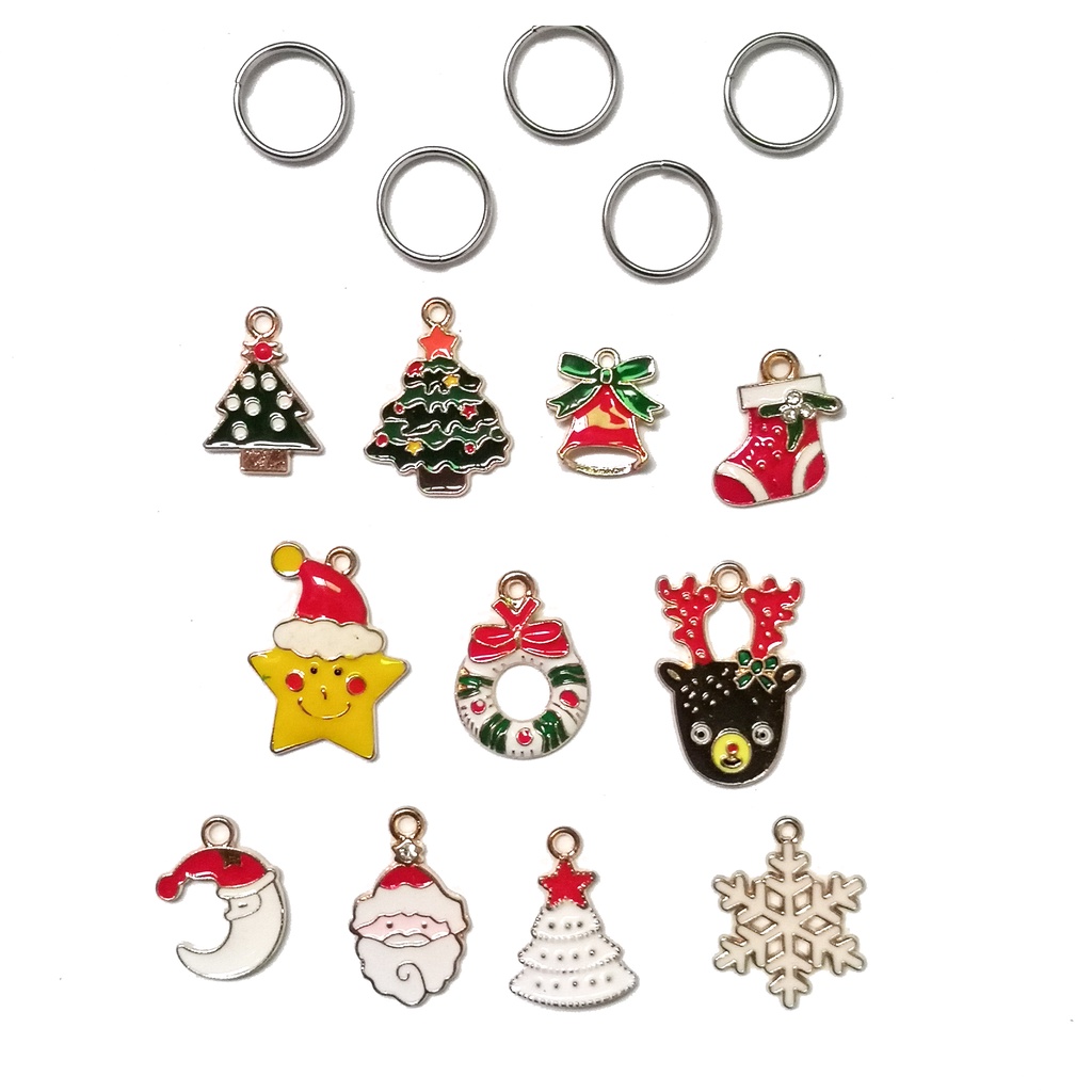 Mặt trang trí vòng cổ bằng kim loại phong cách giáng sinh dễ thương cho thú cưng