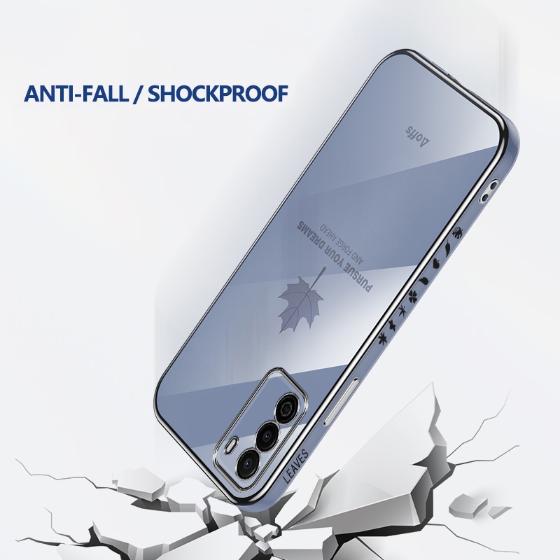 Ốp Điện Thoại Mềm Hình Lá Phong Có Dây Đeo Cho OPPO Realme 5 Pro C2 A1K 9 9Pro C31 C21 V25 C35 9i 8i C17 7i C11 C15