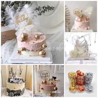 Giấy Vàng, Lá Giấy Hồng, Giấy Bạc trang trí bánh