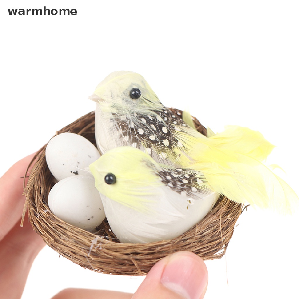 1 Bộ Tổ Chim & Trứng Giả Điêu Khắc Thủ Công Sáng Tạo