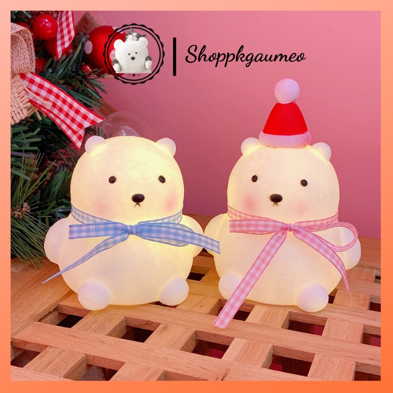 Đèn ngủ để bàn hình gấu giáng sinh đáng yêu