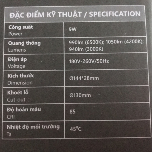 Bóng âm trần đổi màu 3 chế độ màu 9W Duhal KDMT0091
