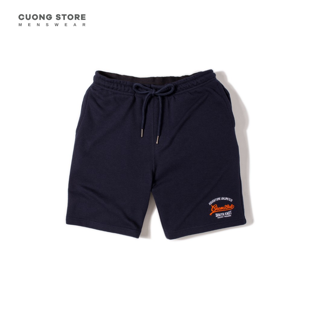Quần short thun cao cấp thêu chữ CHEMICAL 2005007 vải Cotton dày dặn, co giãn thoải mái - MENFIT