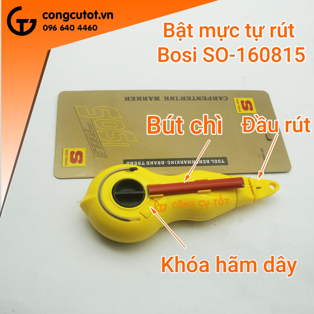 Bật mực tự rút 15m Bosi SO-160815
