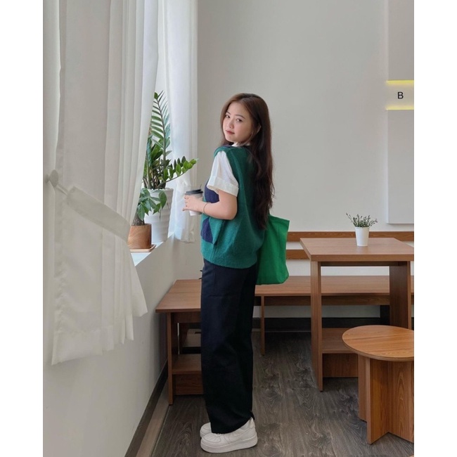 Áo Gile Ulzzang thổ cẩm siêu xinh Hàn Quốc