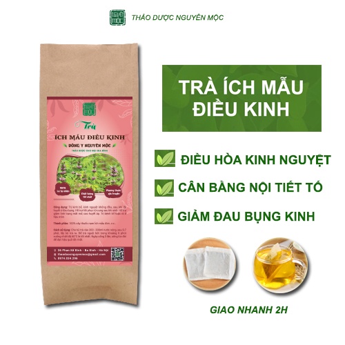 Trà ích mẫu điều kinh Nguyên Mộc giảm đau bụng kinh điều hòa kinh nguyệt cân bằng nội tiết tố phụ nữ làm đẹp da