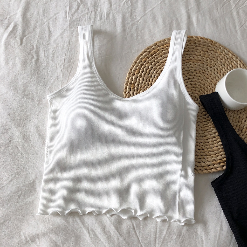 Áo Hai Dây Thể Thao Màu Sắc Đơn Giản Phong Cách Hàn Quốc