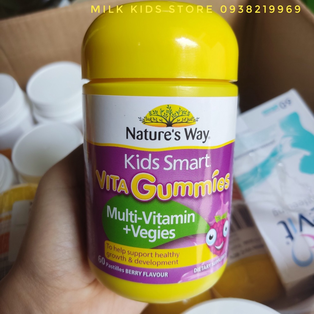 Kẹo Dẻo Nature's Way Kids Smart Multivitamin + Vegies bổ sung chất xơ cho bé