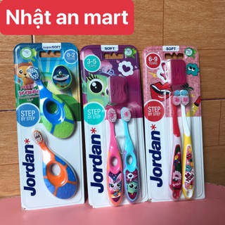 Combo 2 bàn chải đánh răng bé jordan step 1:2:3(màu ngẫu nhiên)
