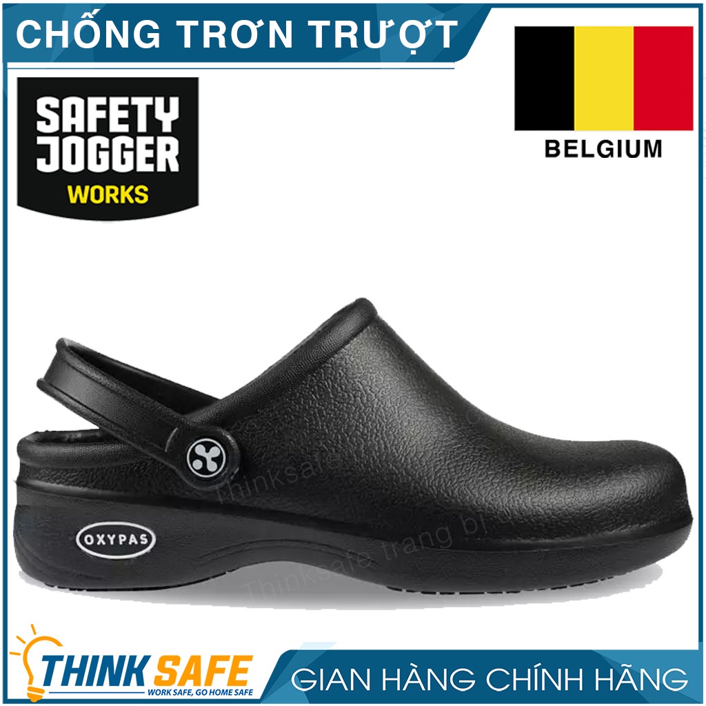 Giày chống trượt Oxypas Bestlight siêu nhẹ tiêu chuẩn EN chuyên dụng cho giày bảo hộ phòng sạch (đen) new - Thinksafe