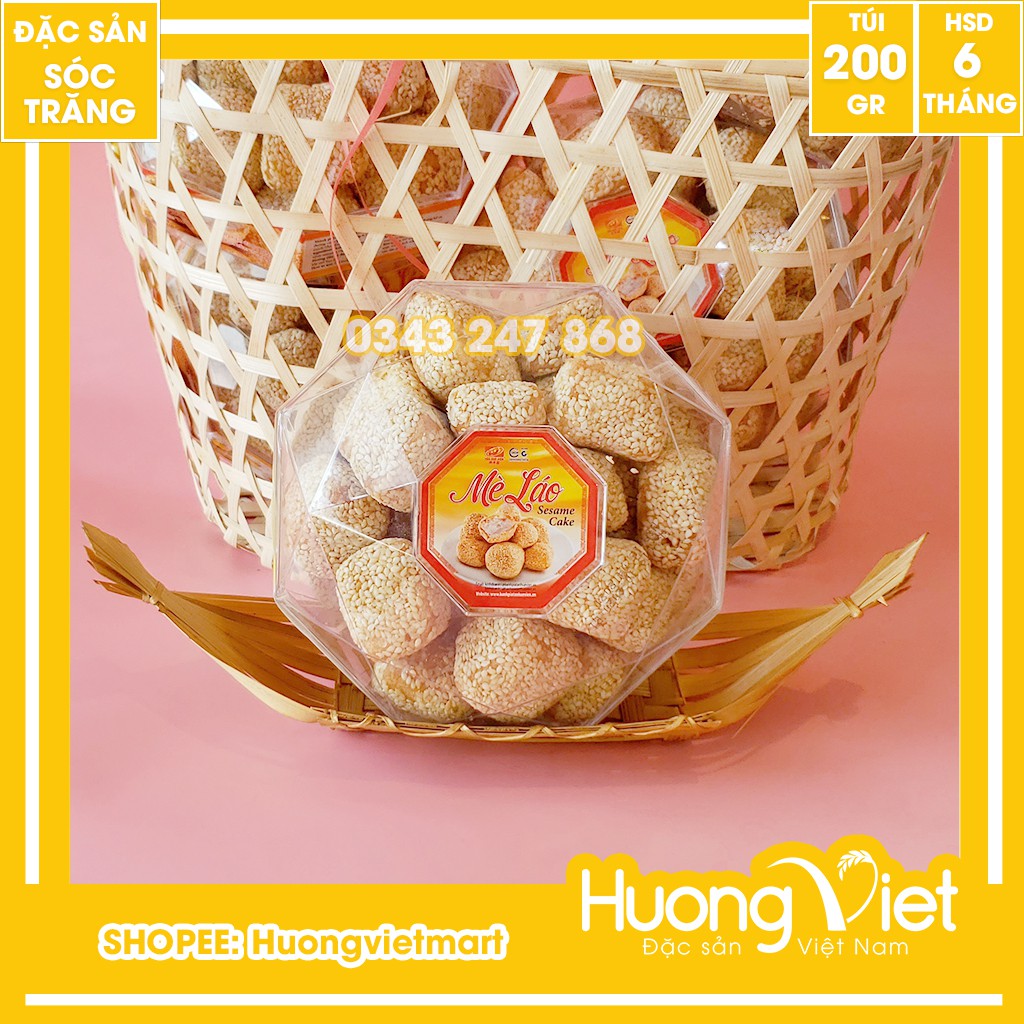 Bánh mè láo hộp kim cương Tân Huê Viên Sóc Trăng 200g, đặc sản miền tây làm quà tặng, bánh kẹo ăn vặt