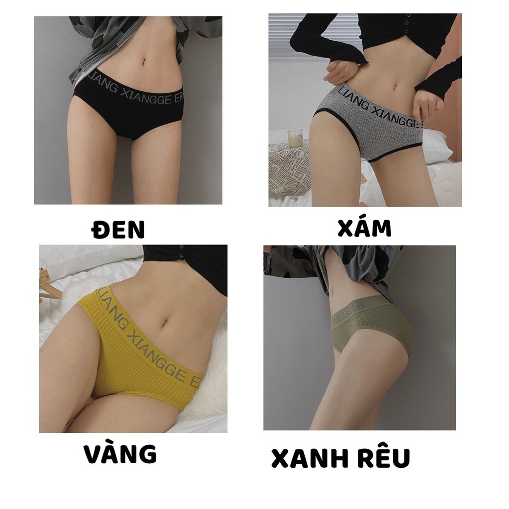 Quần Lót Nữ ❤️FREESHIP❤️ Quần Lót Nữ Cotton phối viền chữ điệu đà trẻ trung cá tính mã 8846