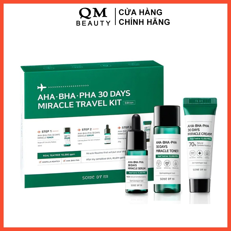 Bộ dưỡng Some By Mi AHA-BHA-PHA 30 Days Miracle Travel Kit - Toner, Serum, Cream Mini Kit