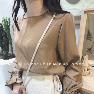 Áo sơ mi lụa tay bèo