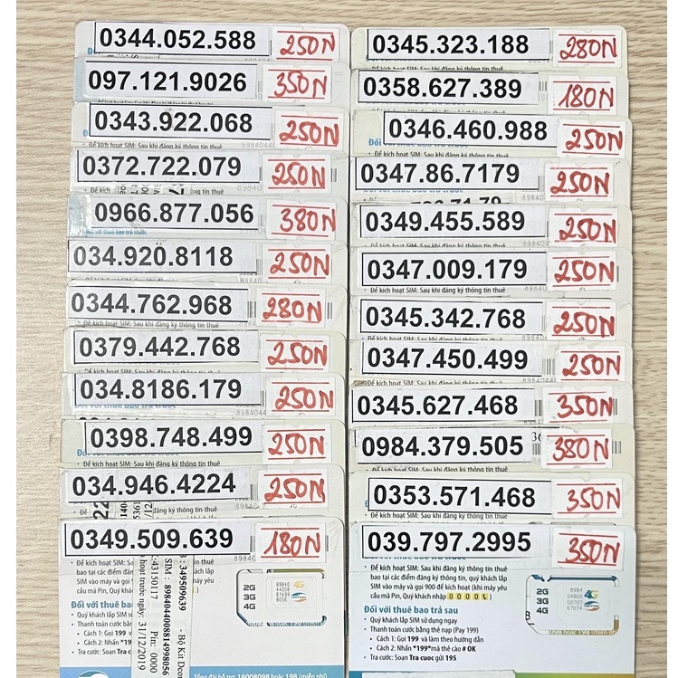 SIM VIETTEL 10 SỐ SỐ ĐẸP GIÁ RẺ NGHE GỌI BÌNH THƯỜNG MUA GÓI 4G PHỤC VỤ CV KHÁC NHAU