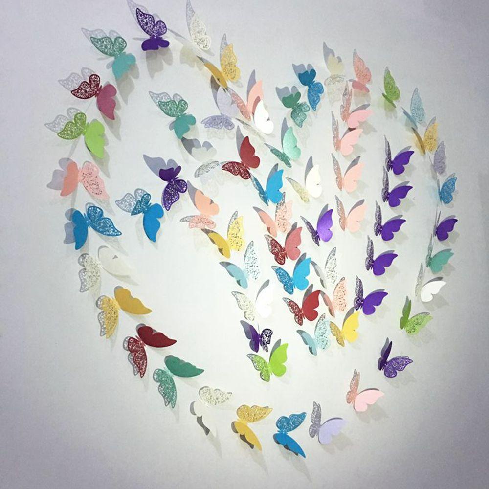 YIYU Miếng Dán Tường Trang Trí 3D Màu Sáng Dễ Thương Thẻ