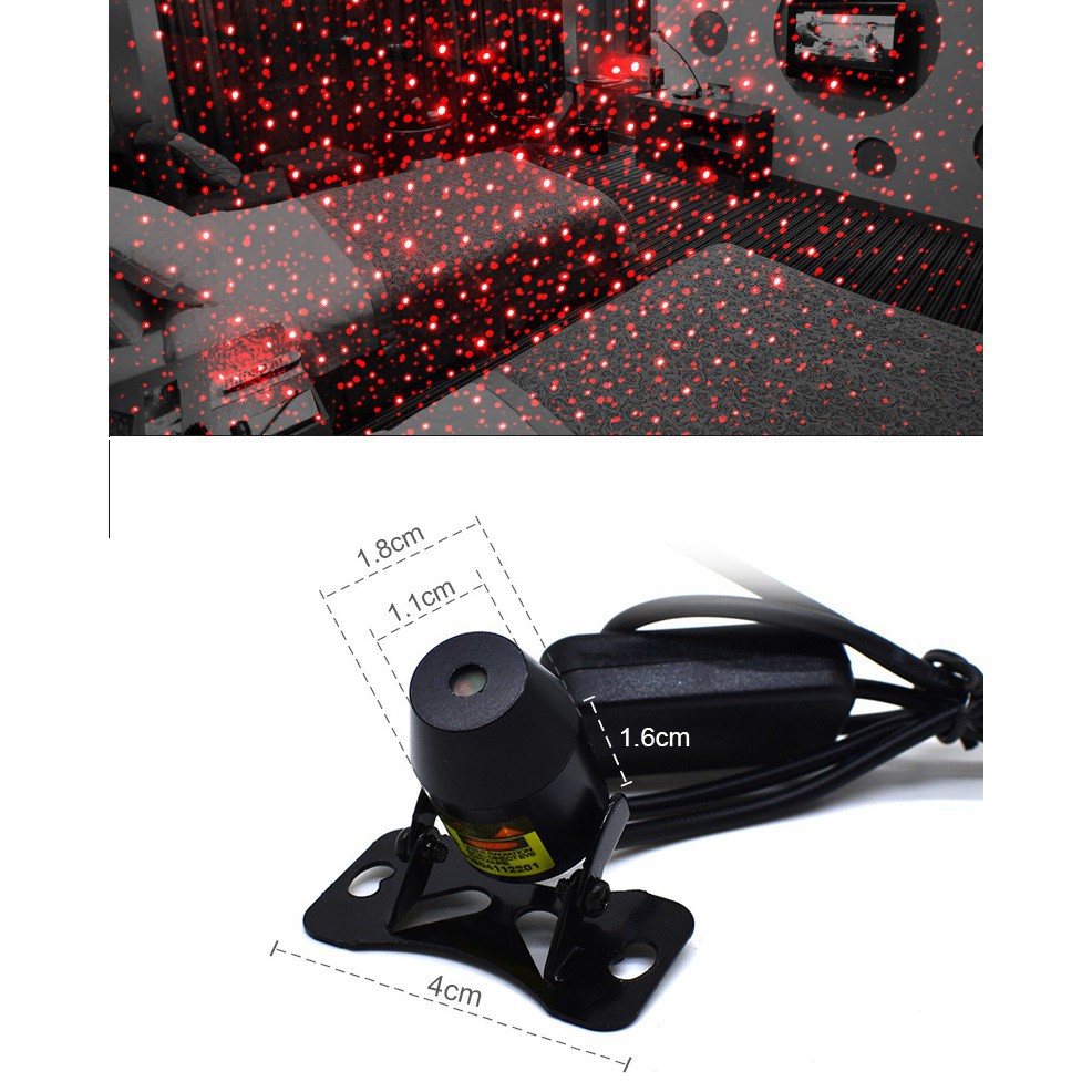Bộ đèn laser ĐỘ TRẦN SAO ô tô lắp đặt đơn giản cảm ứng nháy đèn theo điệu nhạc