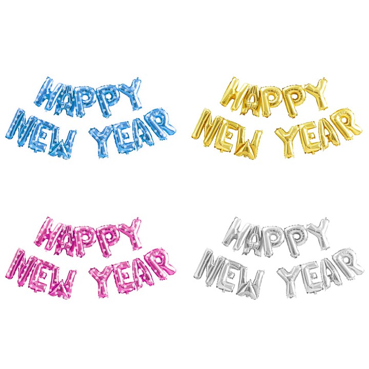 Bóng kiếng nhôm năm mới HAPPY NEW YEAR tết năm mới