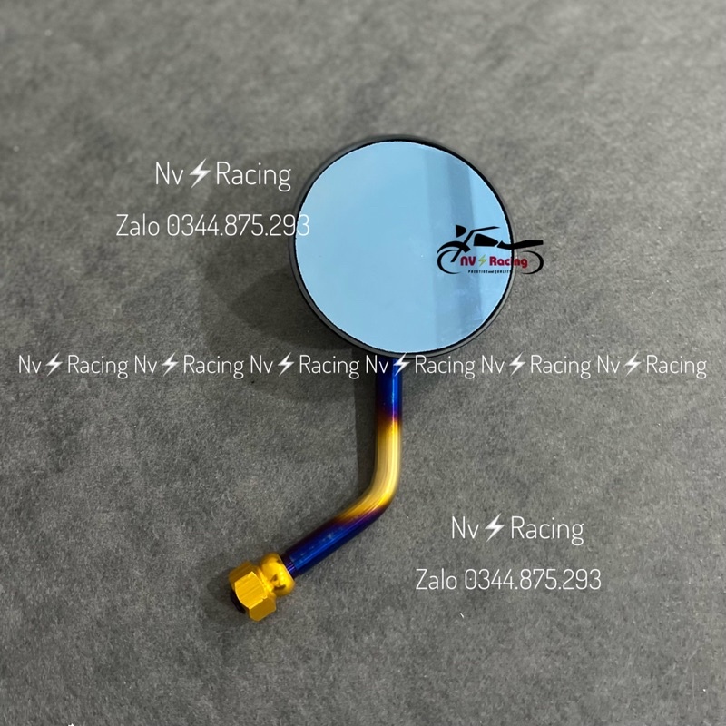 Kính chiếu hậu kiểu tròn nhỏ nhôm đúc chân titan highlight