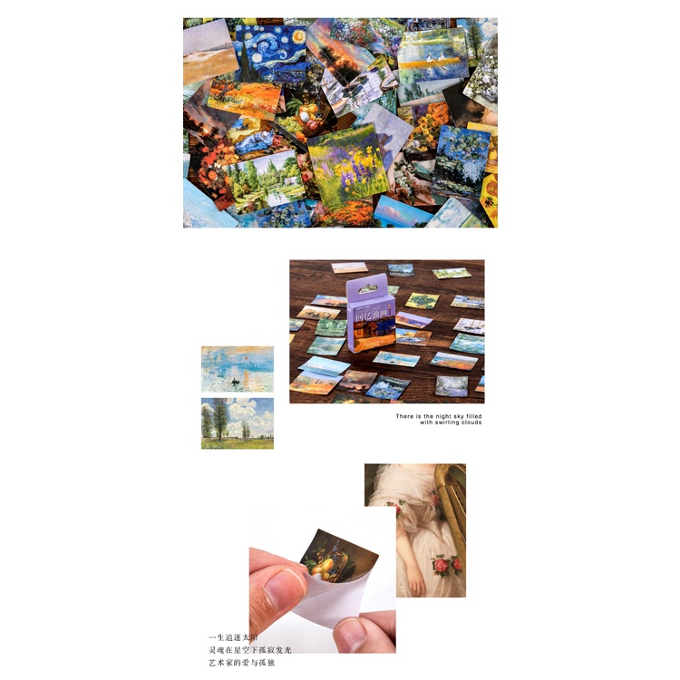 Hộp 45 nhãn dán kiểu retro sáng tạo trang trí nhật ký