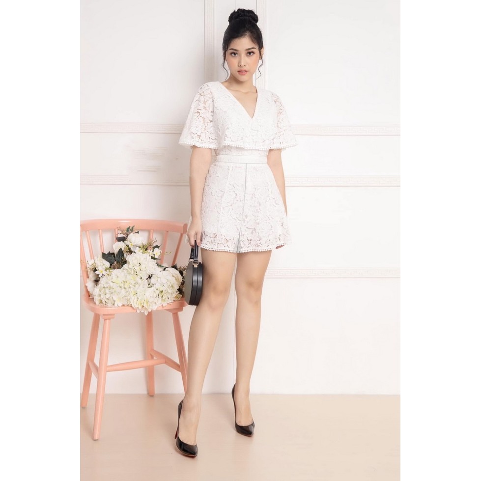 Jumpsuit Ngắn ren cổ tim tay ngắn siêu xinh TJ1065 | BigBuy360 - bigbuy360.vn