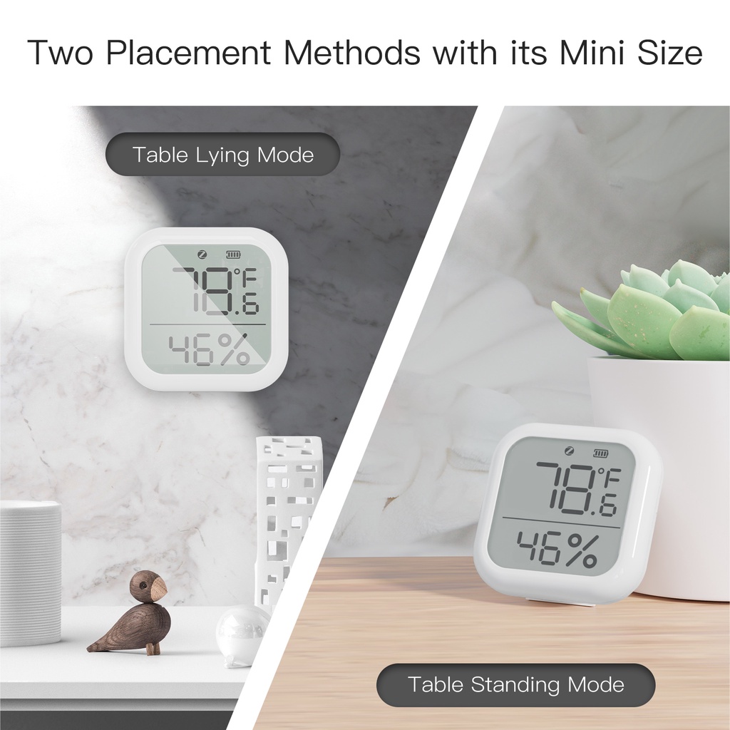 Bộ Cảm Biến Nhiệt Độ Và Độ Ẩm Màn Hình LCD Thông Minh Điều Khiển Từ Xa Bằng Ứng Dụng