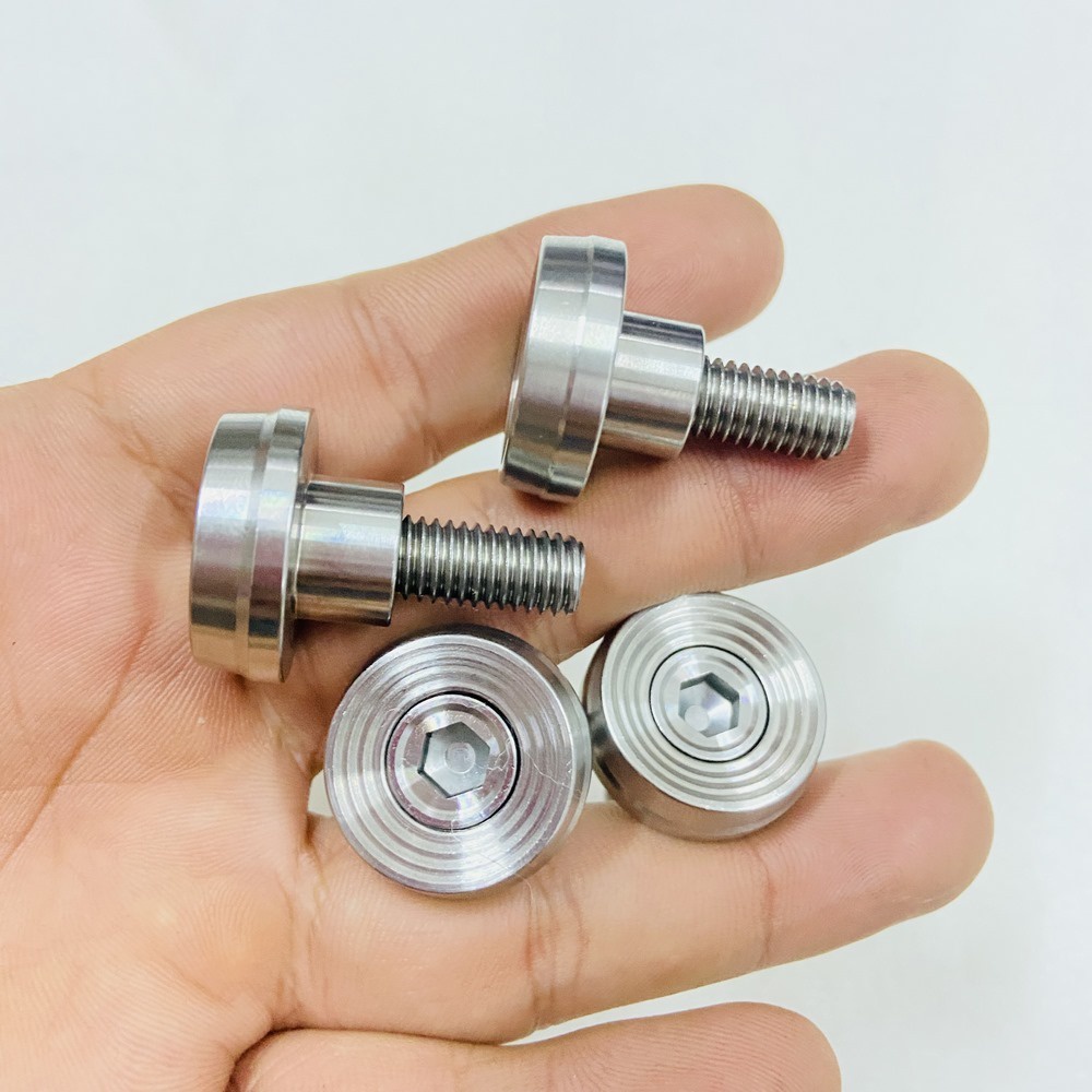 BỘ 04 ỐC GẮN PÁT GÁC CHÂN XE WAVE THÁI, KHÂU GẮN PAS GÁN CHÂN XE WAVE INOX 304 SÁNG BÓNG
