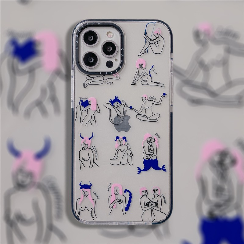 Spoof Literary Lines Artistic Human Body Fun Casetify Case IPhone 7 8 Plus SE 2020 Phone Cover IPhone 12 pro max 12Mini Soft Casing IPhone 11 Pro Max X XR XS