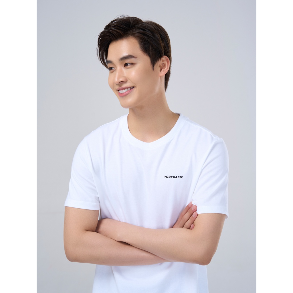 Áo Thun Cộc Tay Nam YODY, Áo Phông TShirt Nam Vải trơn in logo yody basic chất vải cotton mát mẻ, dáng thể thao TSM5203