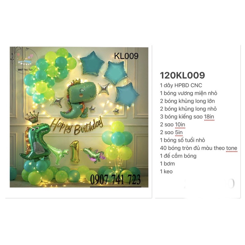 Set trang trí sinh nhật,set bóng trang trí cho bé