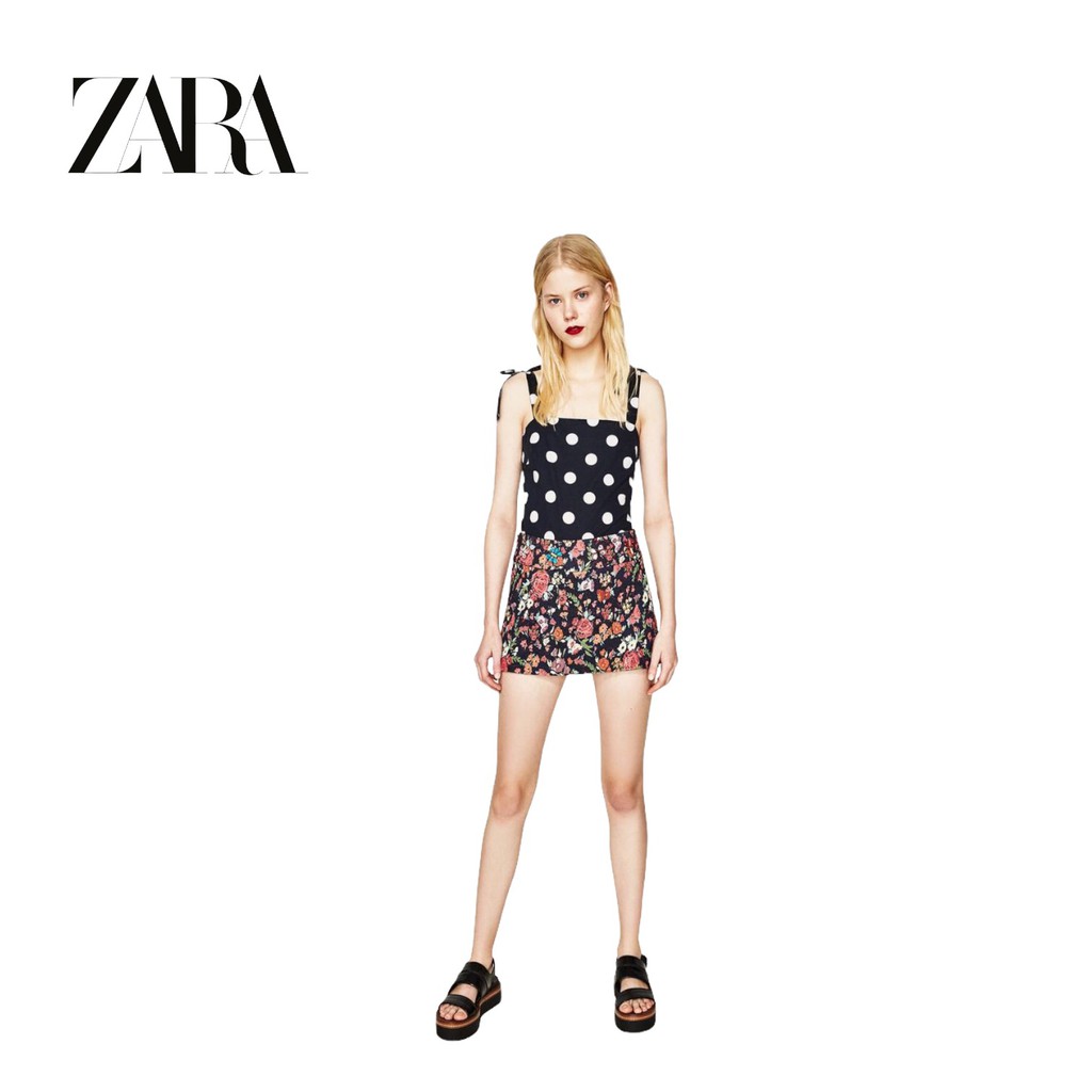 QUẦN SHORT NỮ GIẢ CHÂN VÁY ĐÍNH ĐÁ ZARA SĂN SALE.