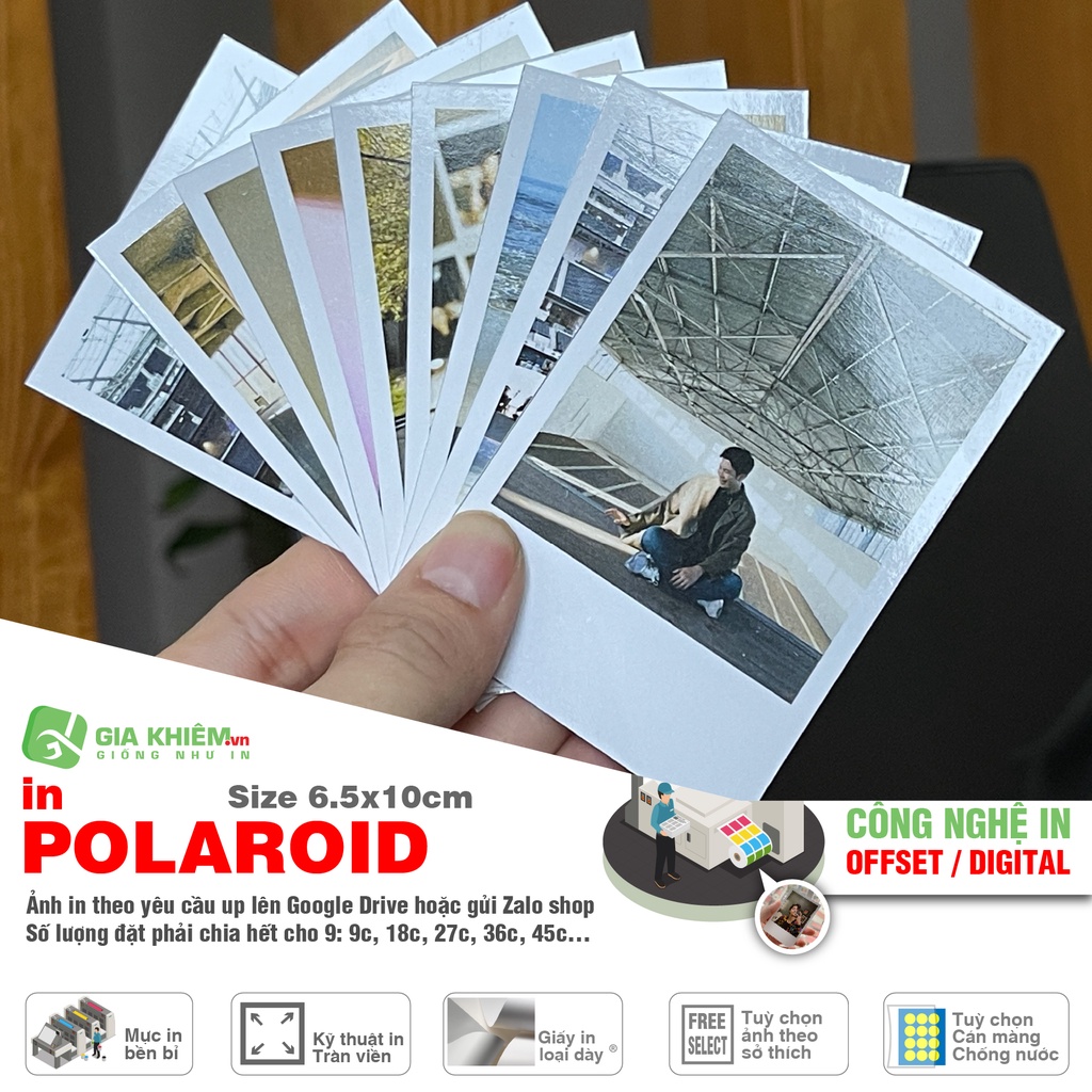 In combo 9 ảnh Polaroid không phai không nhòe màu size 6.5x10 ảnh theo yêu cầu