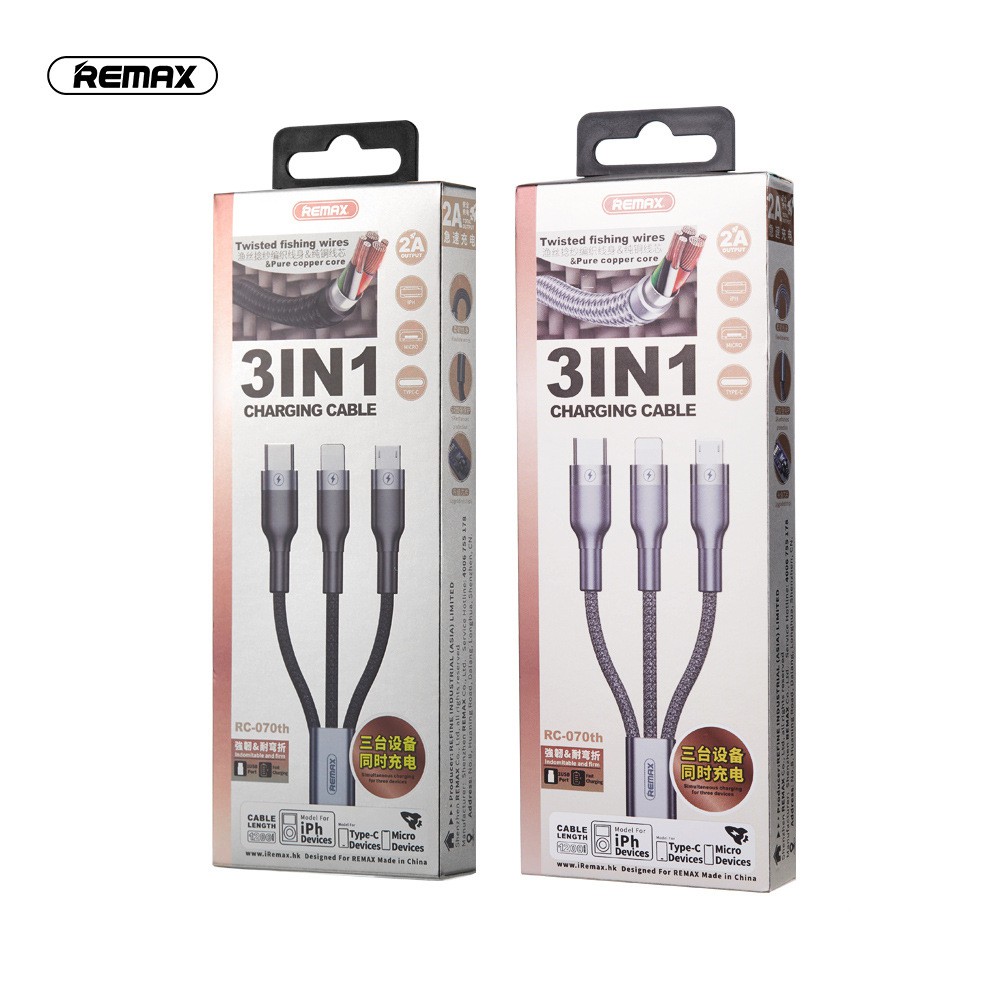 Cáp Sạc Nhanh Đa Năng REMAX CHÍNH HÃNG RC 3in1 070th - AliShop