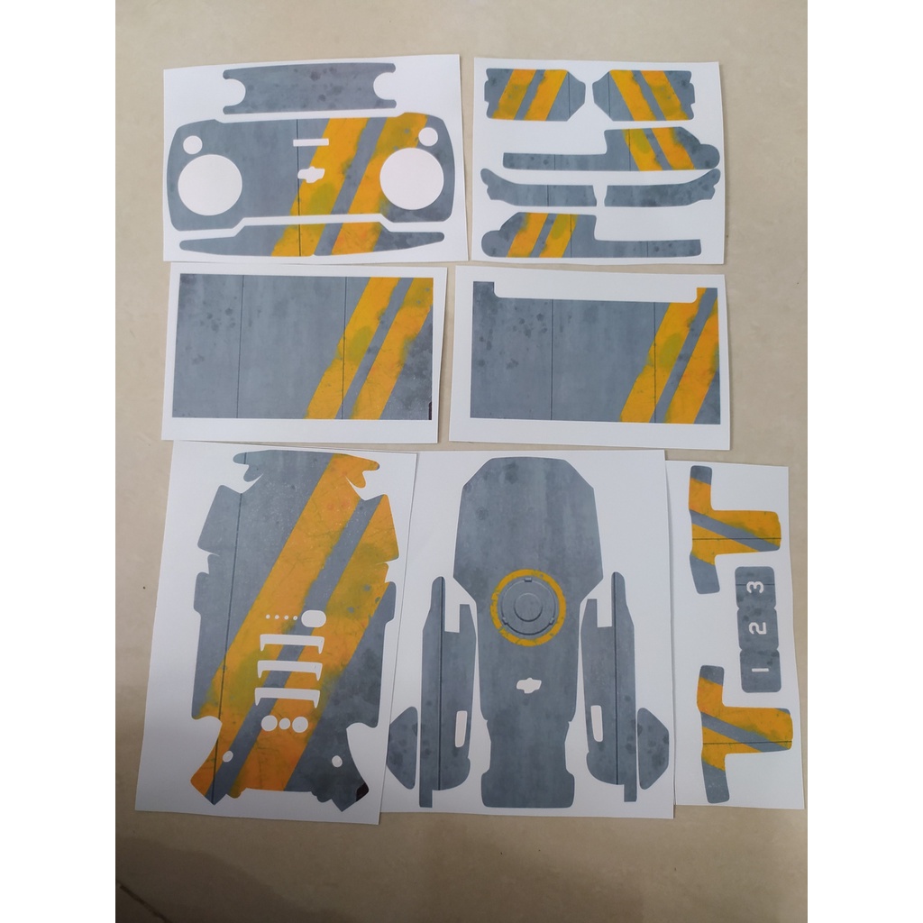 Skin Decal Dán Trang Trí Flycam Mavic Mini 1 - Mini Se - Mini 2 - Xám Vàng