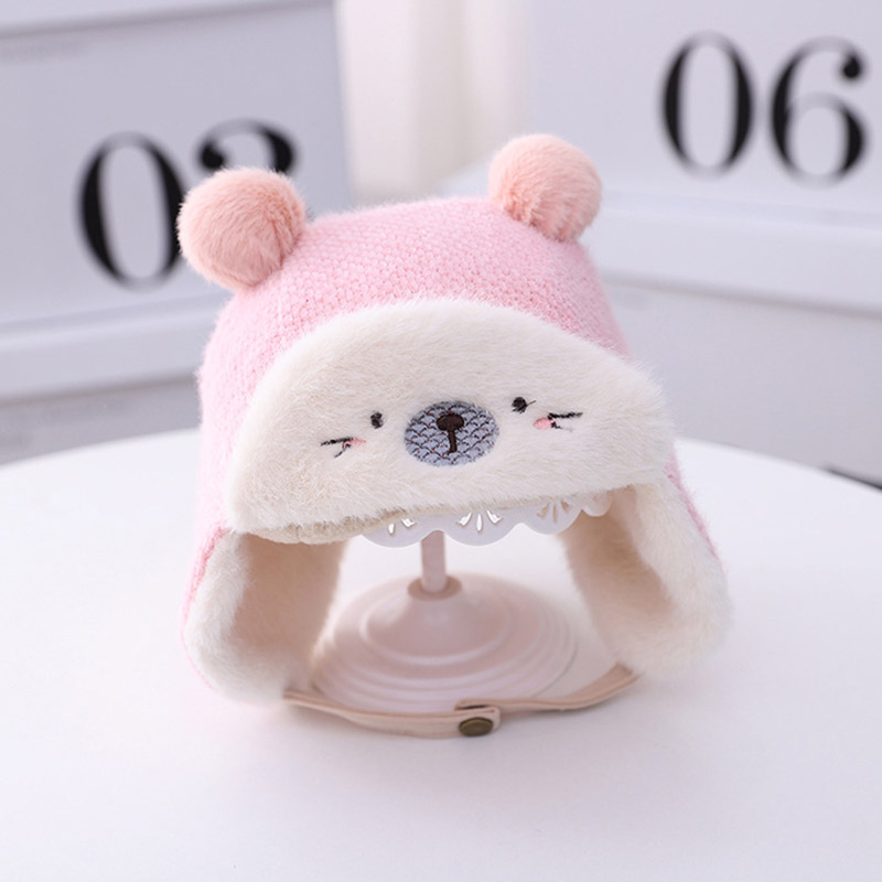 Mũ Len Giúp Giữ Ấm Thiết Kế Dễ Thương Dành Cho Bé