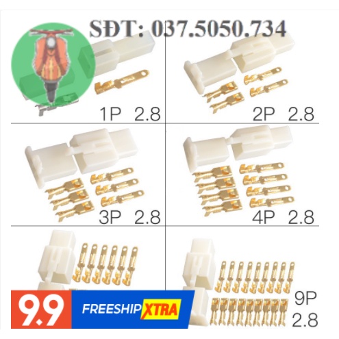 Bộ nối nguồn dây điện cho xe máy, ô tô 2 đến 9 dây