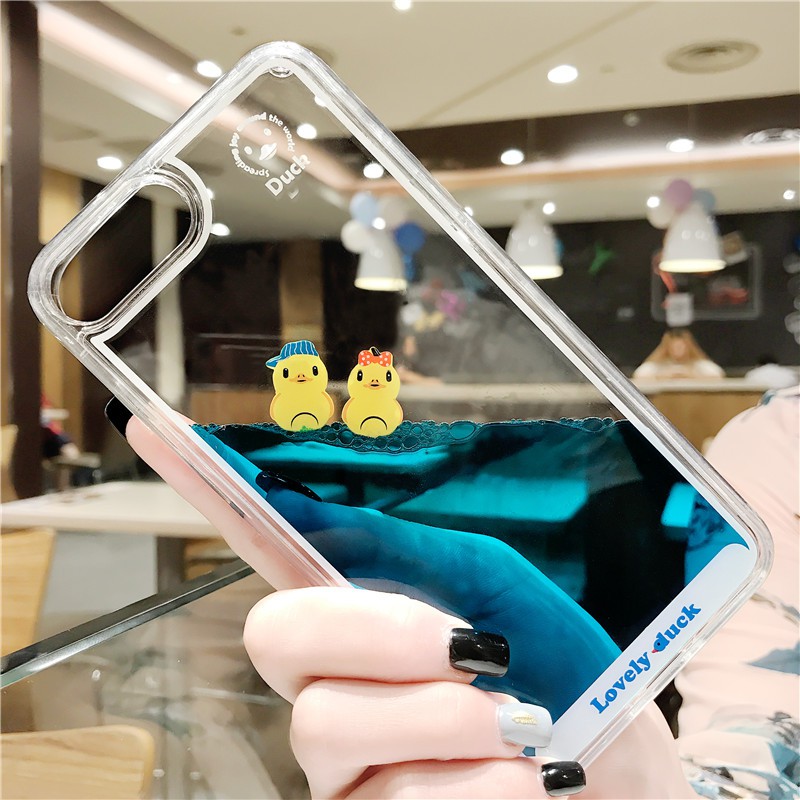 ♘❧ஐ Ốp điện thoại lưng iPhone Quicksand Liquid Duck Phone Case Xs/6 Corsair iphone11promax Anti-drop Xr/7plus