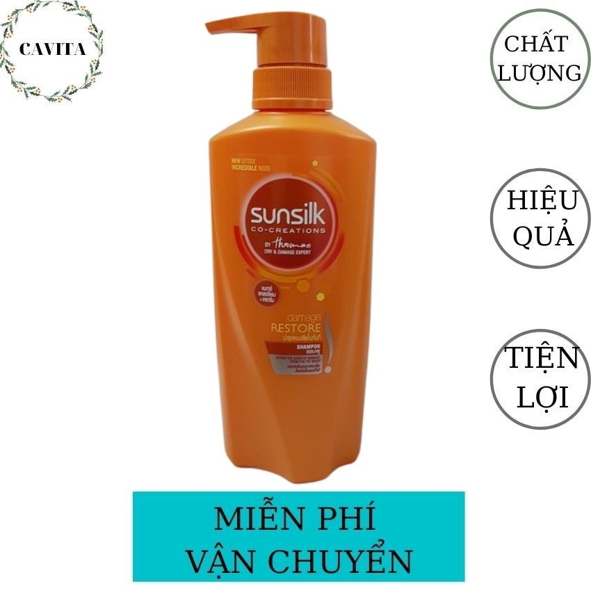 Dầu Gội Sunsilk Mềm Mượt 400ml-450ml Thái Lan CAVITA giúp nuôi dưỡng tóc dài, dày, óng mượt suốt ngày dài