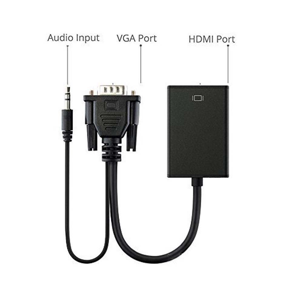 Cáp chuyển đổi vga sang Hdmi 3.5mm 1080p cho máy tính bàn/ máy tính bảng/ Ps4