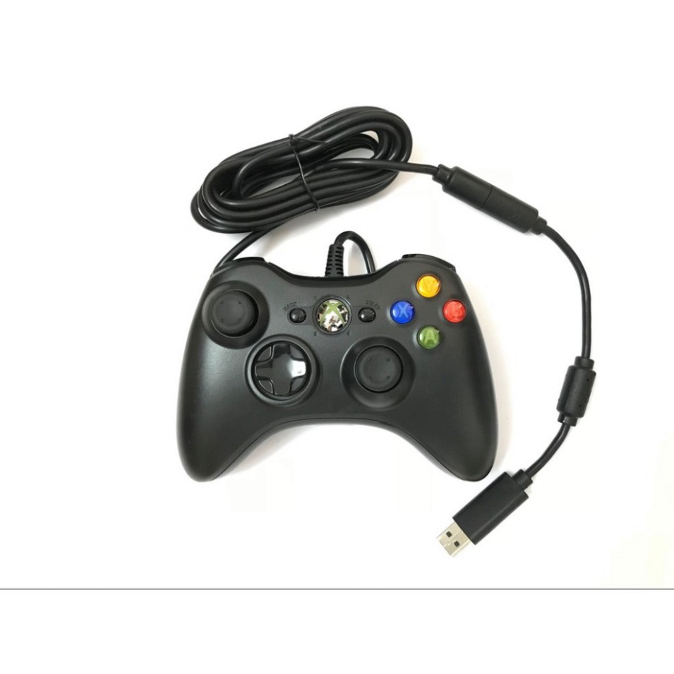 Tay cầm Chơi Game Microsoft Xbox 360 Full box Có Rung Có Dây Dùng Cho PC, Laptop chơi full skill FO4, FO3 MG08
