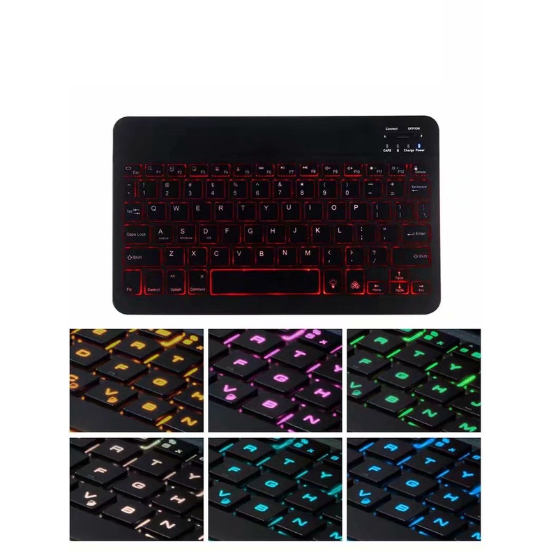 Bao Da Kèm Bàn Phím Bluetooth Không Dây + Giá Đỡ + Chuột Cho Samsung Galaxy Tab A7 Lite 8.7 Sm-T220 T225