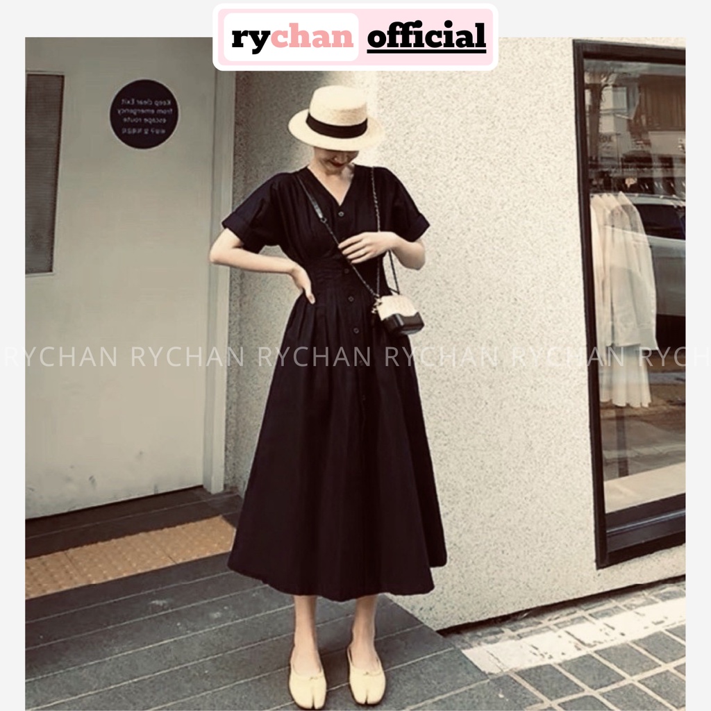 Đầm Xòe Midi Cổ V Chít Eo - DX9992