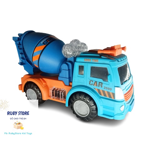 XE TRỘN BÊ-TÔNG BỒN XOAY 360 ĐỘ, CÓ ĐÈN VÀ NHẠC SÔI ĐỘNG