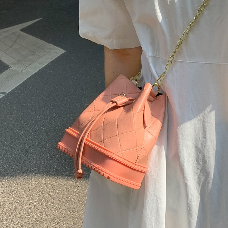 IELGY Túi Đeo Vai Dáng Xô Họa Tiết Hình Thoi Phong Cách Đường Phố Thời Trang Cho Nữ